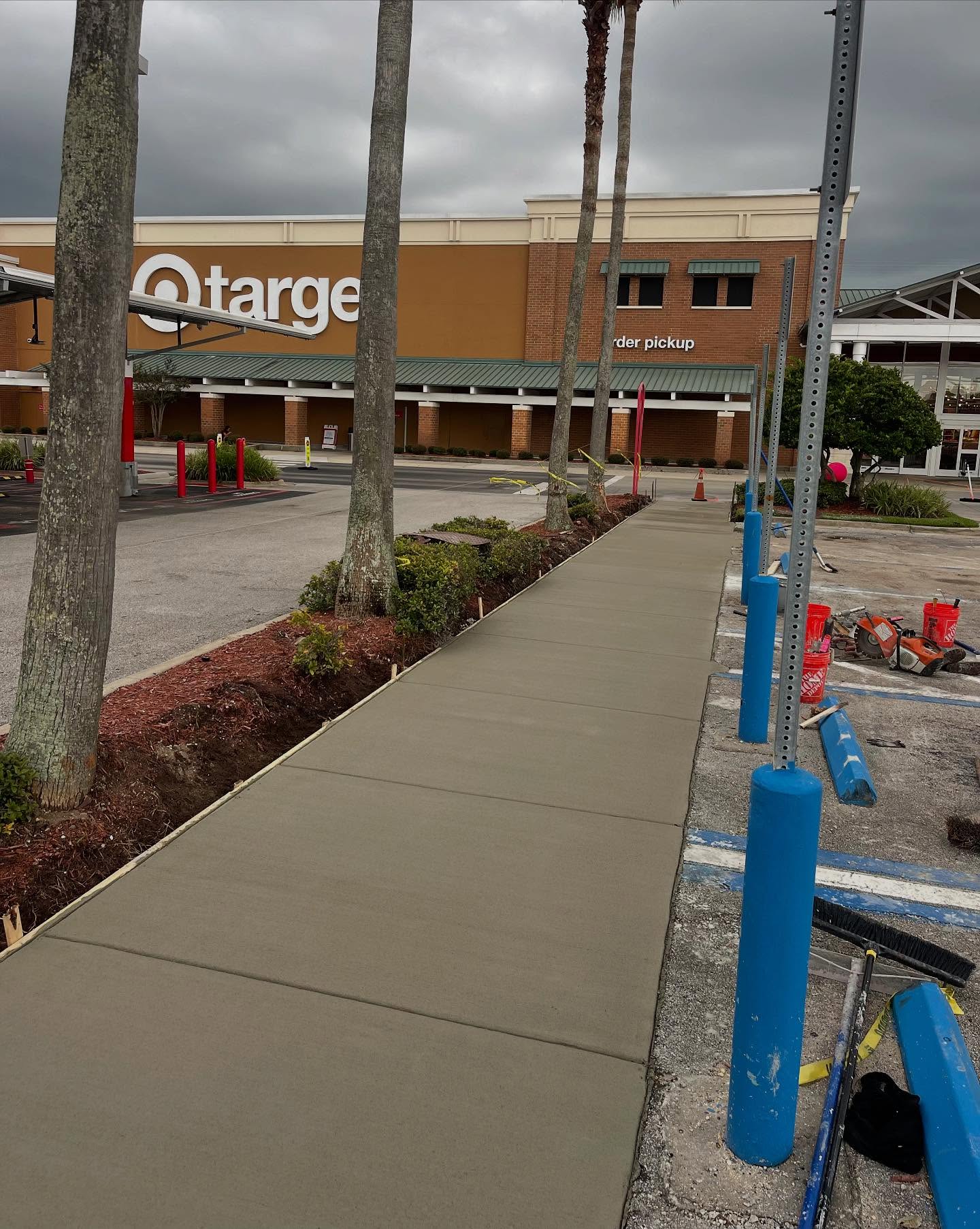 Commercial sidewalk pour at Target shopping center